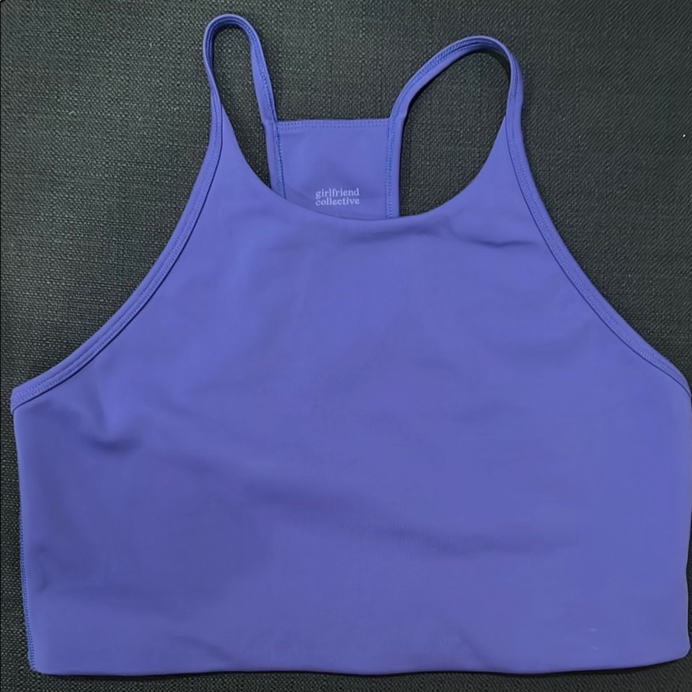 Girlfriend Collective Purple Racerback Sports Bra
